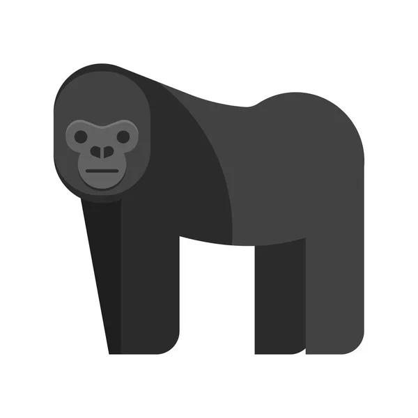 Векторная плоская иллюстрация гориллы . — стоковый вектор