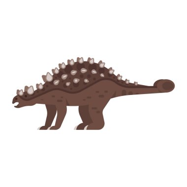 Tarih öncesi hayvanlar - Ankylosaurus vektör düz stil çizim.