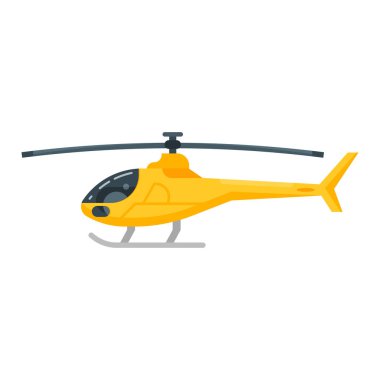 Sarı helikopter vektör düz stil çizim.