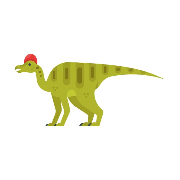 Illustration vectorielle de style plat de l'animal préhistorique - Corythosaurus . — Image vectorielle