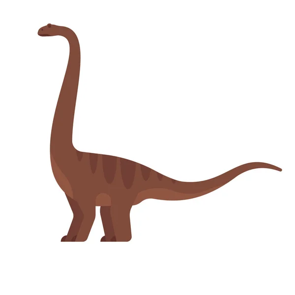 Illustrazione in stile piatto vettoriale di animale preistorico - brontosauro . — Vettoriale Stock