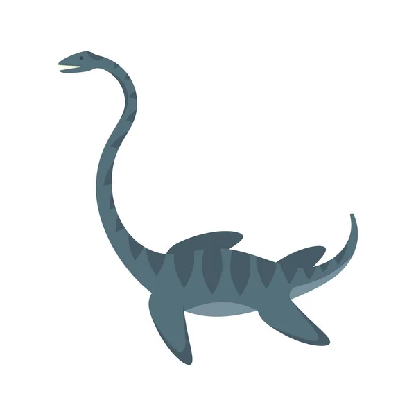 벡터 평면 스타일 일러스트 레이 션의 선사 시대 동물-Elasmosaur. — 스톡 벡터