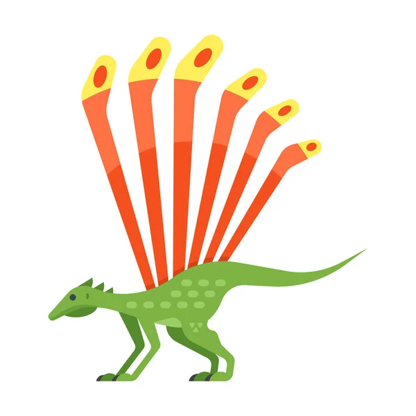 Illustration vectorielle de style plat de l'animal préhistorique - Longisquama . — Image vectorielle