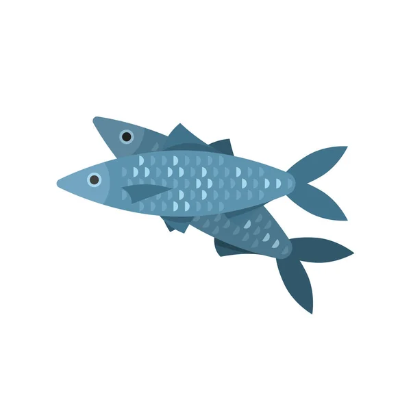 Vector flat style illustration of fish. — Stock Vector
