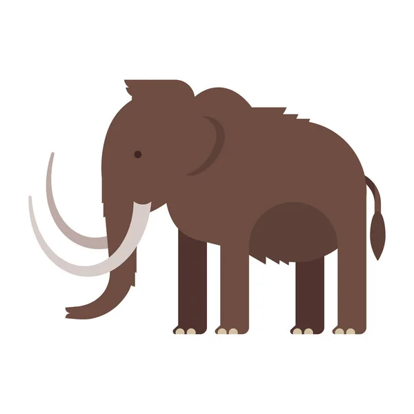 Vector flat style illustration of prehistoric animal - mammoth. — Stock Vector