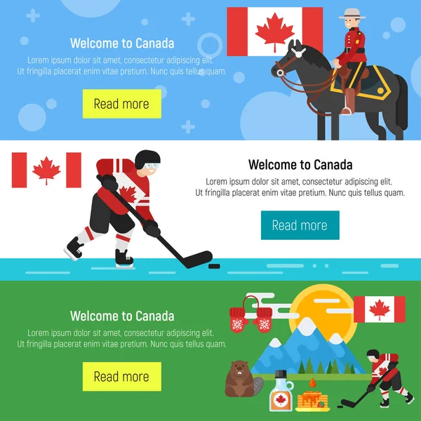 Набір Ласкаво просимо в Канаді шаблон для веб-банер або плакат — стоковий вектор