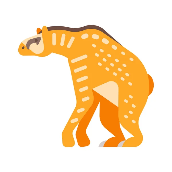 Illustration vectorielle de style plat de l'animal préhistorique - Chalicothere . — Image vectorielle