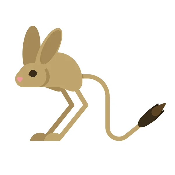 Vector flat style illustration of desert jerboa. — Stock Vector