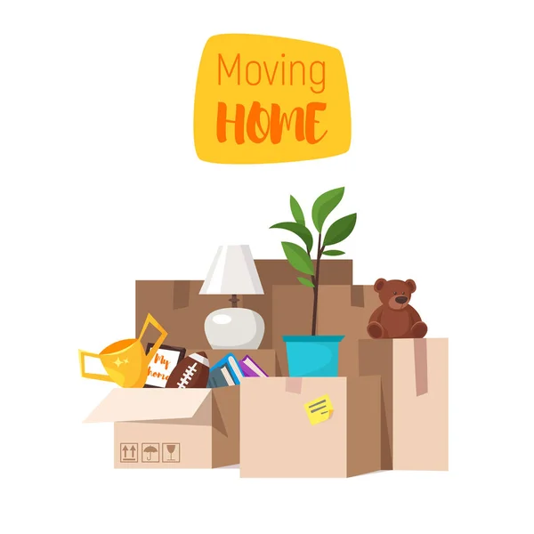 Concept de déménagement à domicile. Isolé sur fond blanc . — Image vectorielle