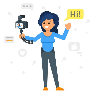 mutlu blogger kız resmi. 