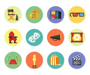  için online film sinema simge kümesi.