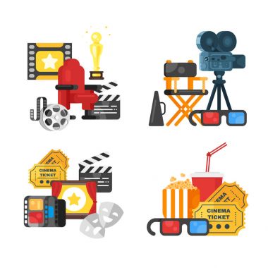 sinema simgelerle kavramının film tasarım ayarla. 