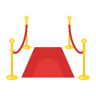 düz stil illüstrasyon kırmızı halı.