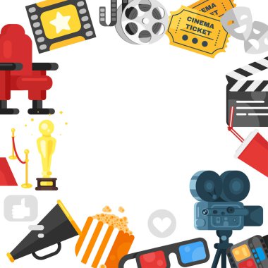 renkli film öğeleri ile tasarım şablonu 