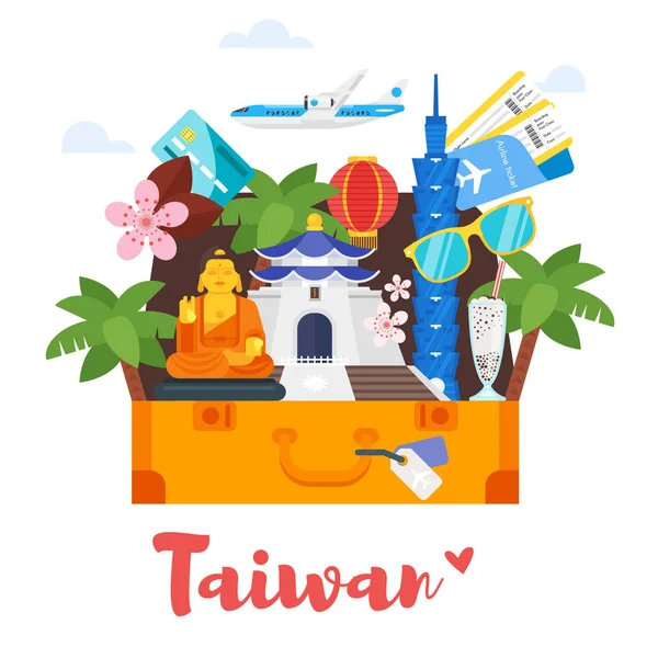 Taiwan culturele symbolen. — Stockvector