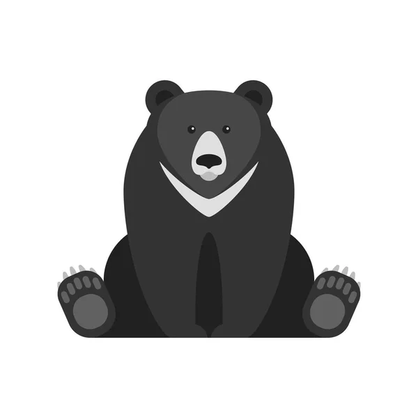 Ilustração em estilo plano vetorial de urso preto —  Vetores de Stock