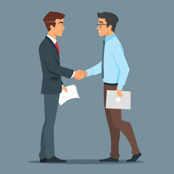 Two businessman handshake. Good deal. — Stock Vector