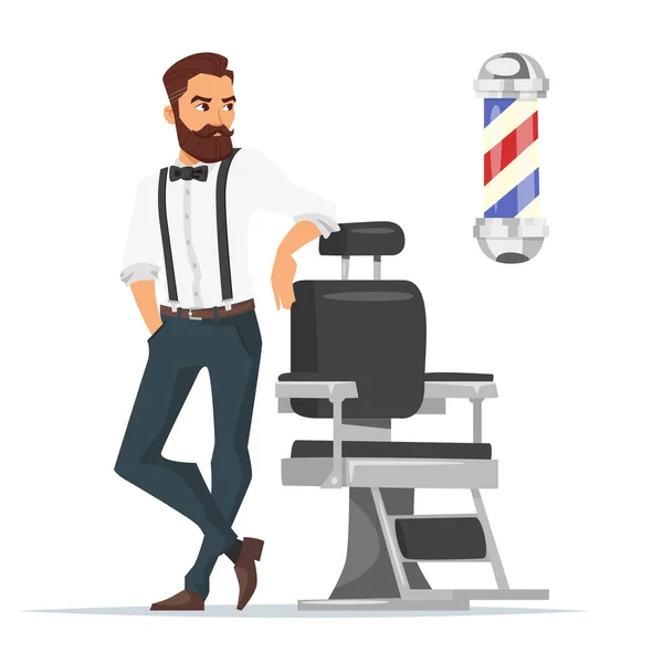 Illustrazione in stile cartone animato vettoriale del barbiere . — Vettoriale Stock