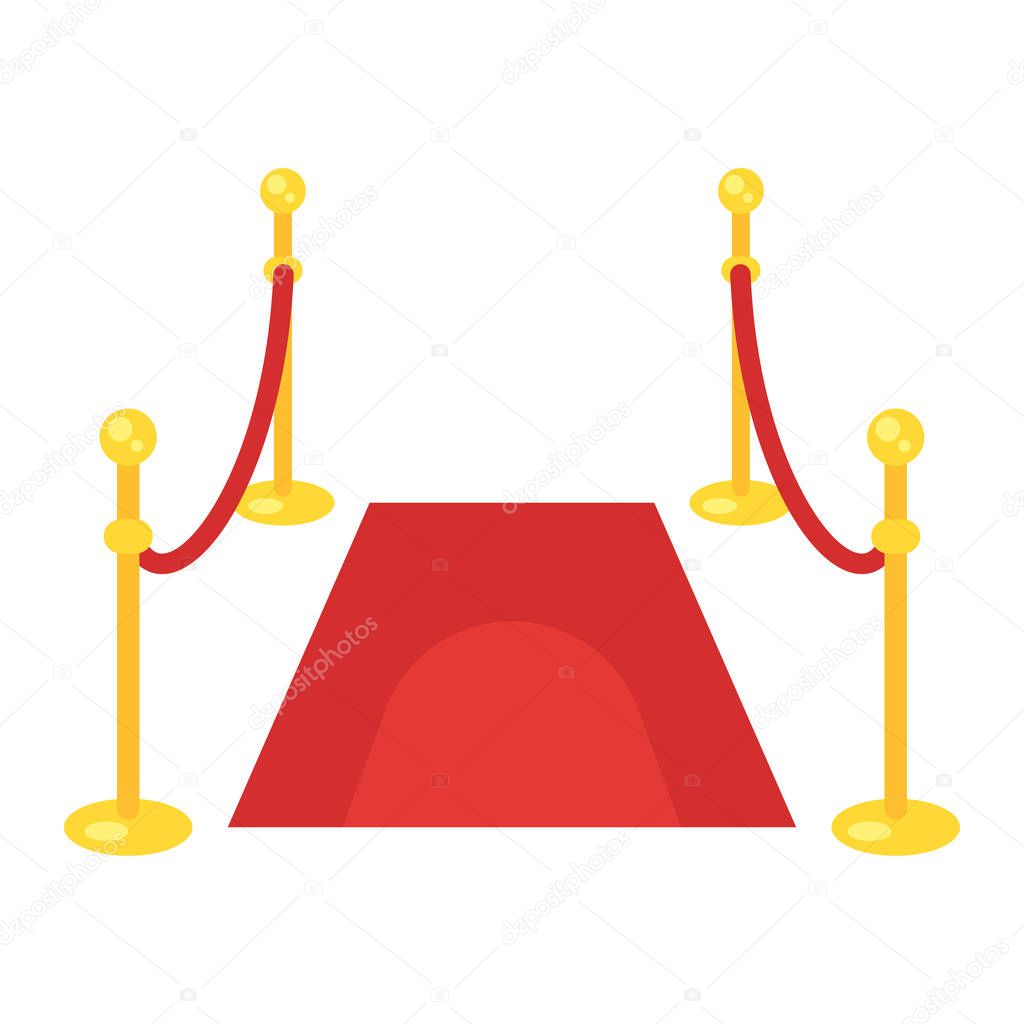 flat style illustration of red carpet.