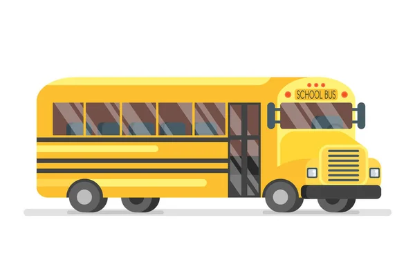 Ilustración de autobús escolar amarillo . — Archivo Imágenes Vectoriales