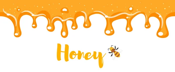 Seamless repeatable dripping honey. — Stock Vector