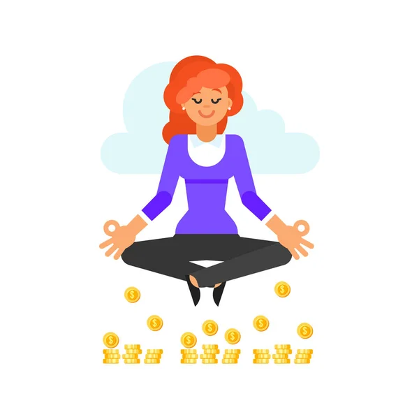 Zakenvrouw in yoga pose — Stockvector