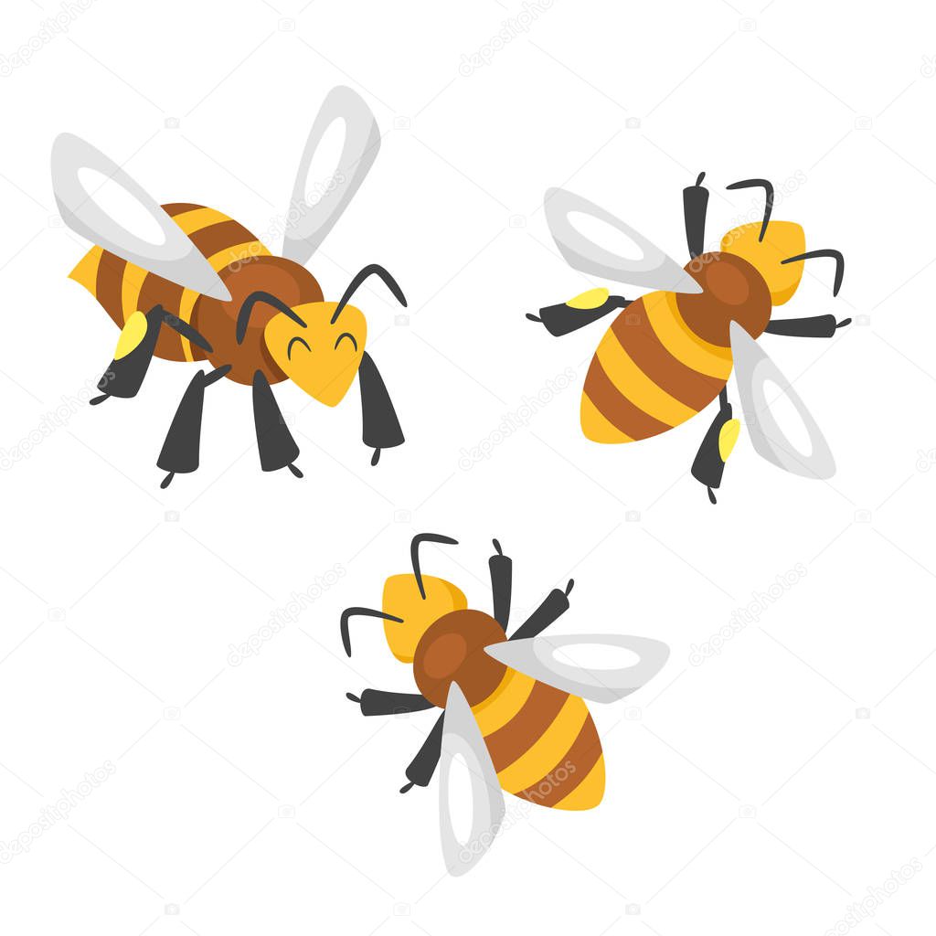 Vector cartoon style bees.