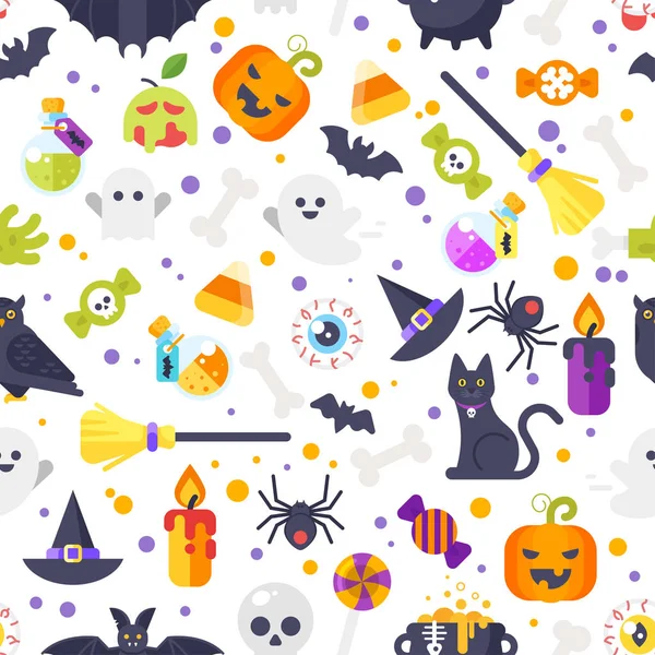 Patrón de Halloween de estilo plano — Archivo Imágenes Vectoriales