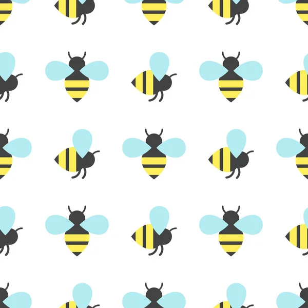 Motif sans couture avec abeille — Image vectorielle