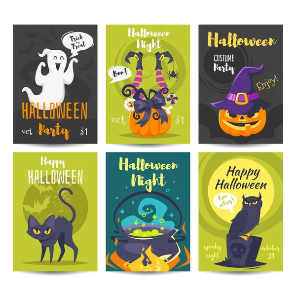 Modelo de design de cartaz de Halloween —  Vetores de Stock