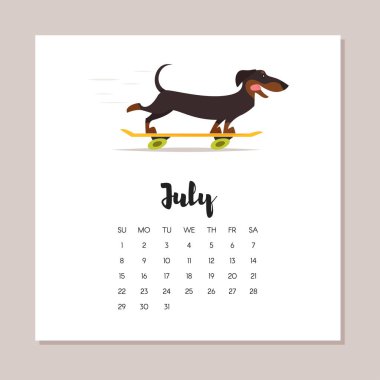 Temmuz köpek 2018 yılı takvimi