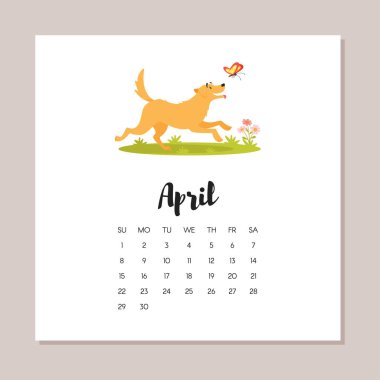 Nisan köpek 2018 yılı takvimi