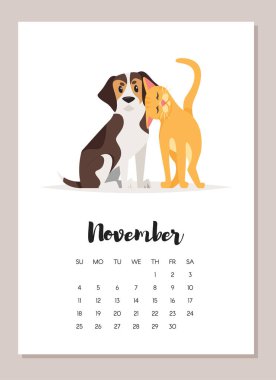 Kasım köpek 2018 yılı takvimi