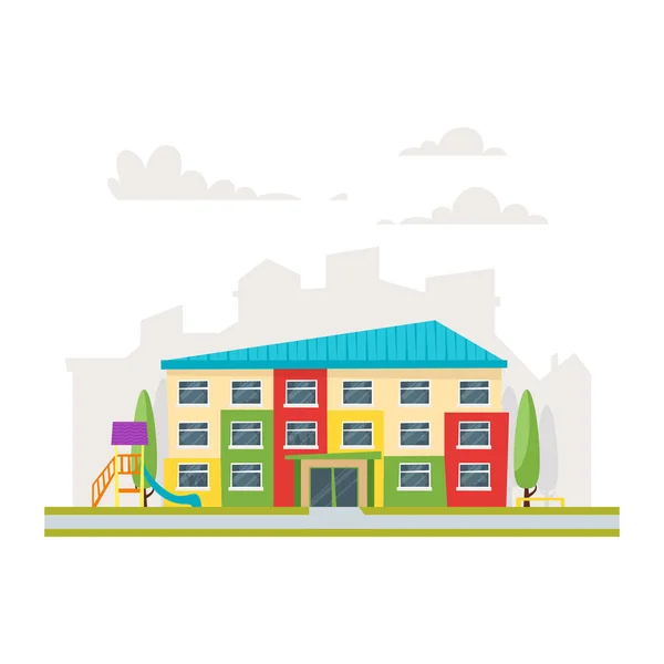 Edifício educacional jardim de infância — Vetor de Stock