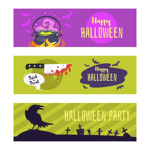 Banner de Halloween para mídia social —  Vetores de Stock