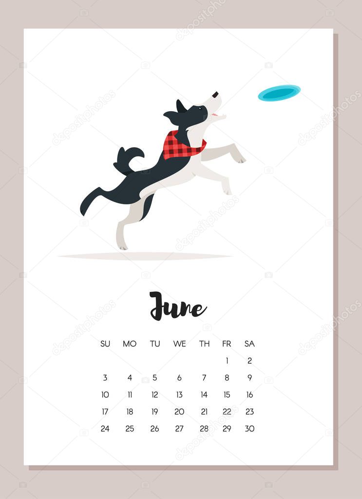 June dog 2018 year calendar