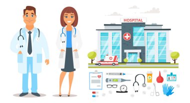 Doktor erkek ve kadın karakter