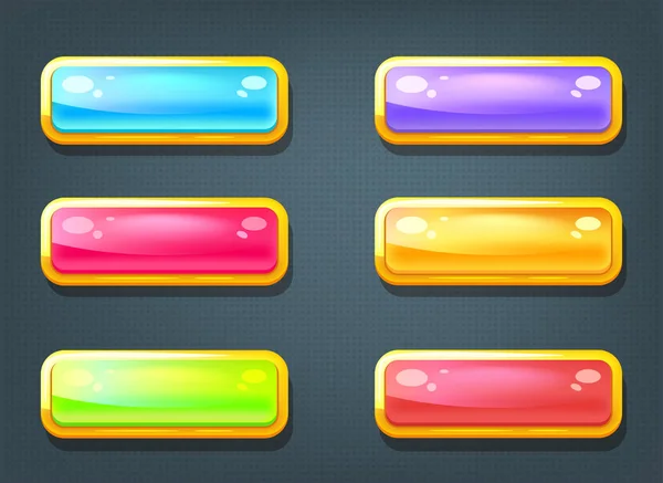 Uppsättning spel färgglada knappar — Stock vektor