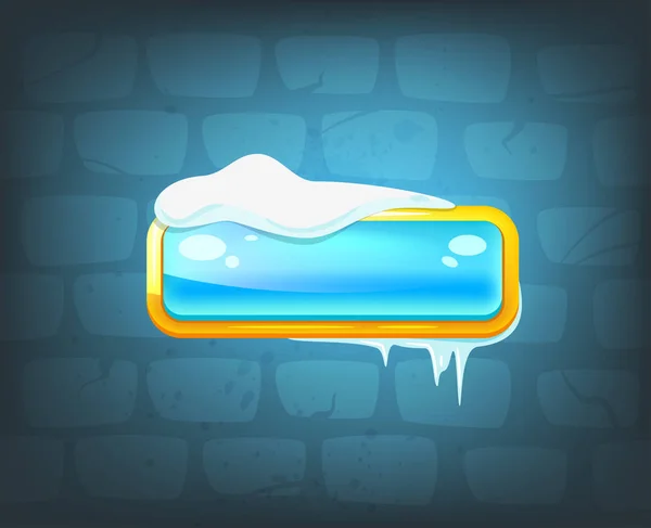Παιχνίδι μακρύ πάγος μπλε κουμπί — Διανυσματικό Αρχείο