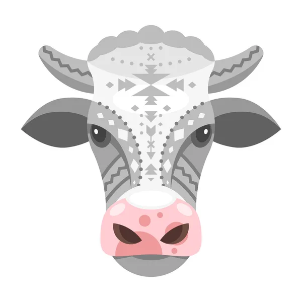 Obrázek krávy hlavy — Stockový vektor