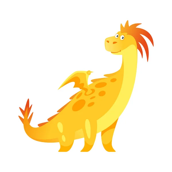 Dragon jaune mignon — Image vectorielle