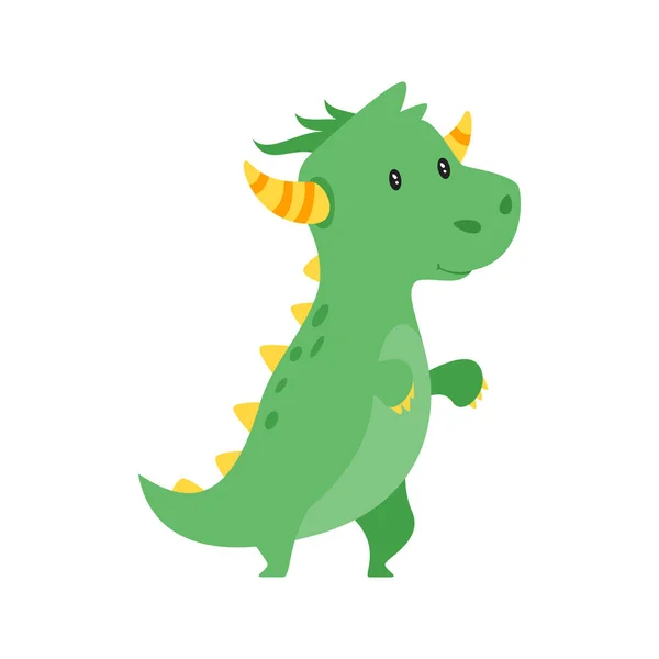 Roztomilý zelený drak — Stockový vektor