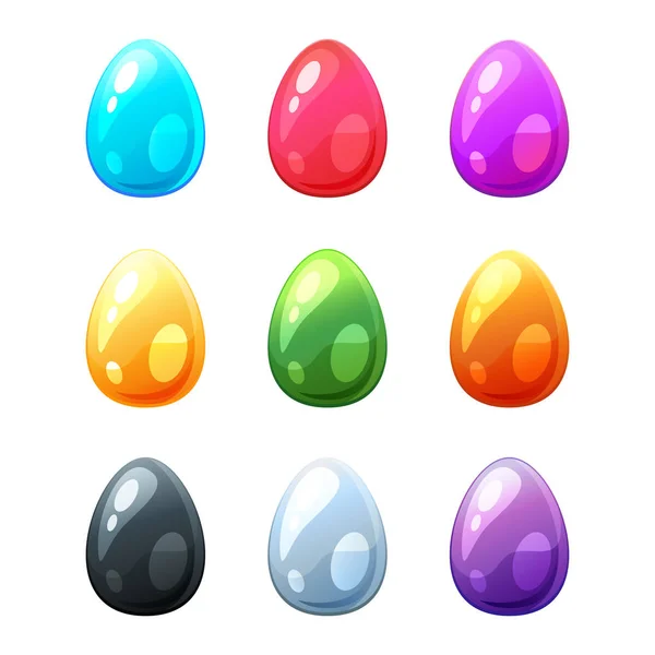 Ensemble d'œufs colorés — Image vectorielle