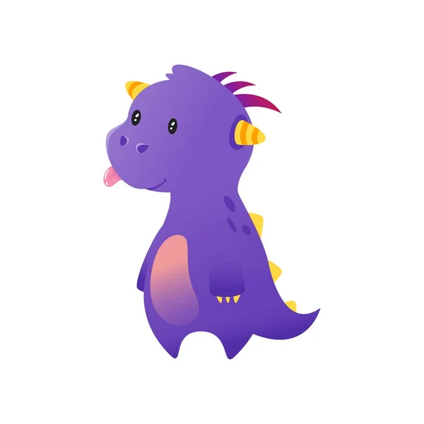 Dragon violet mignon — Image vectorielle