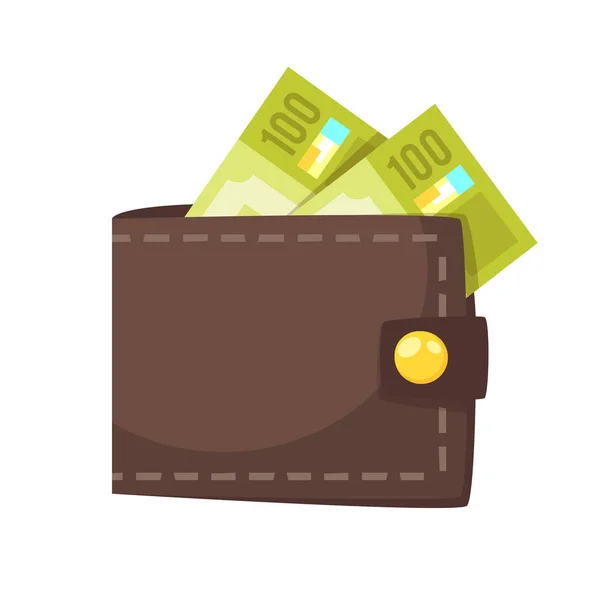 Illustration av plånbok med pengar — Stock vektor