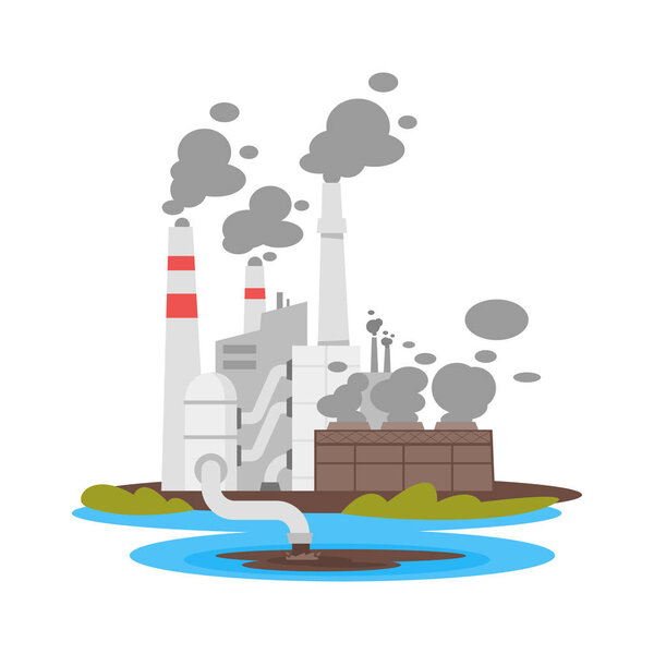 завод выбрасывает отходы в воду
