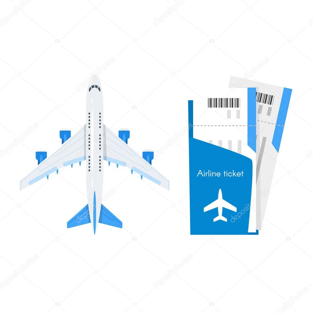 plane with airline tickets.