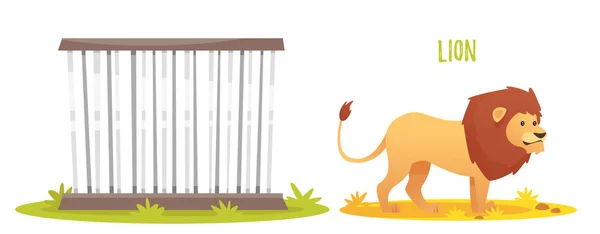 Ilustración de león salvaje — Vector de stock