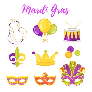  Mardi Gras sembolleri çizimi