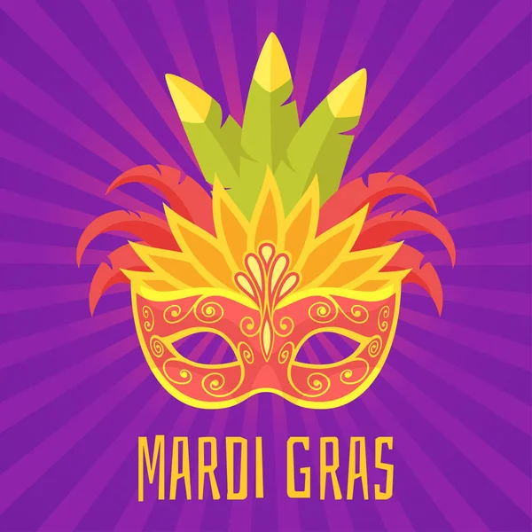 Cartão de saudação Mardi gras — Vetor de Stock